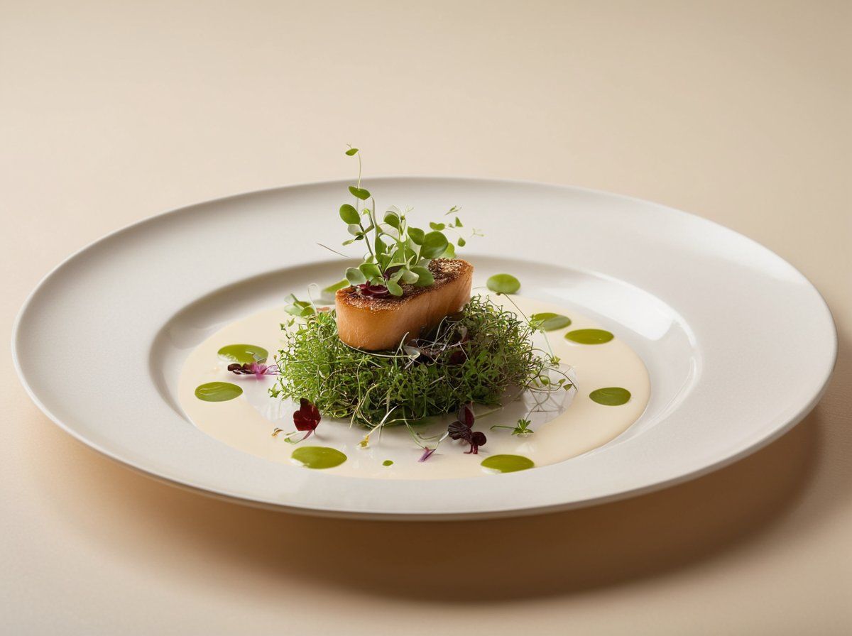 Piatto d’autore completato con microgreens